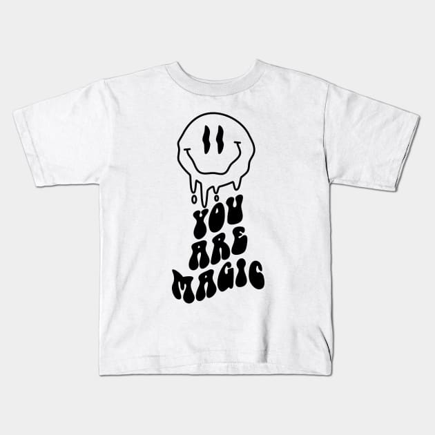 "You Are Magic" Melting Smiley Face Kids T-Shirt by FlawlessSeams